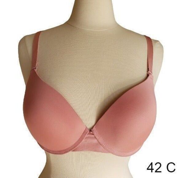 Women's Plus 42C Pink Sweetheart Lined Padded Bra Full Coverage T- Shirt 42C - Picture 1 of 8